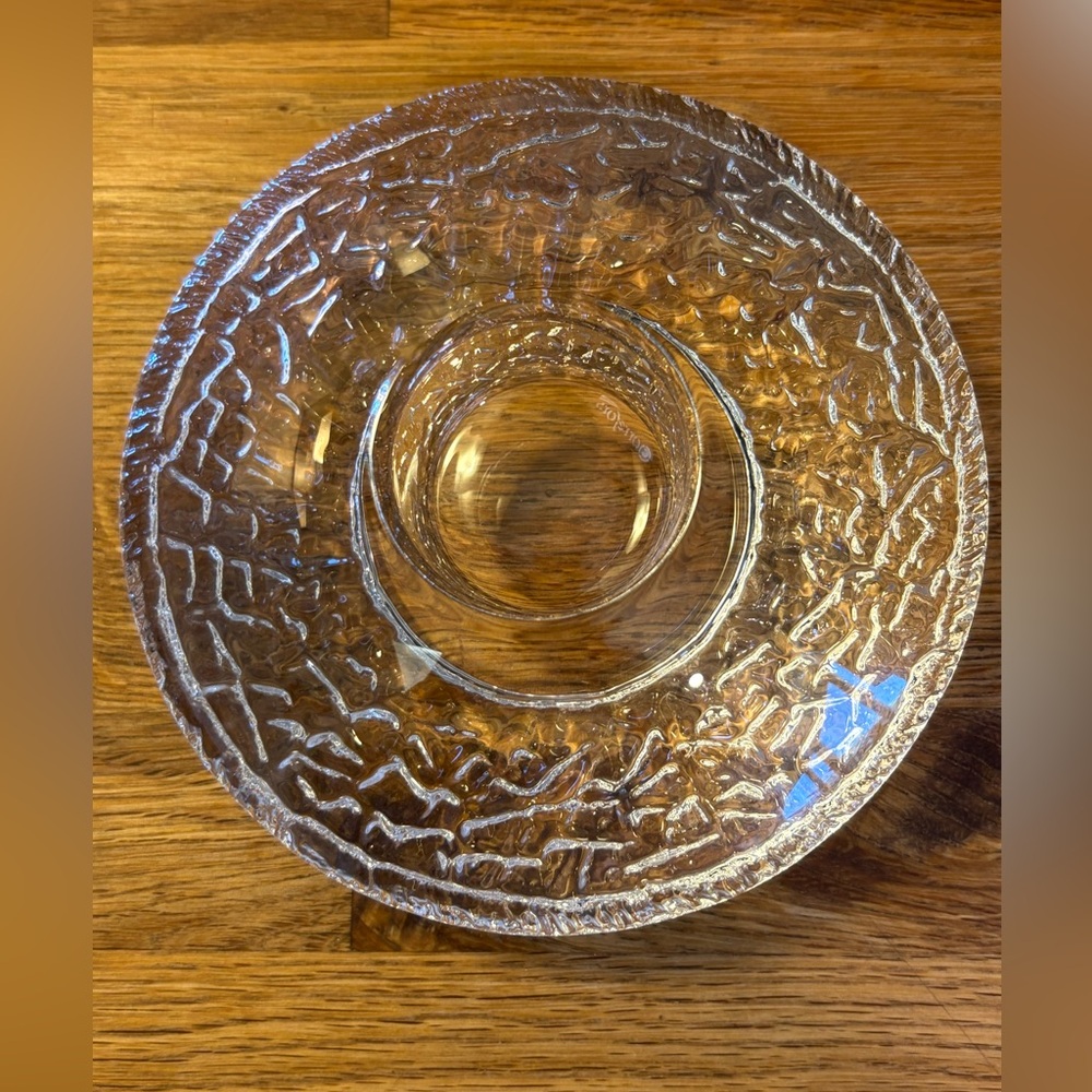 ORREFORS Discus Clear and Clean Candleholder